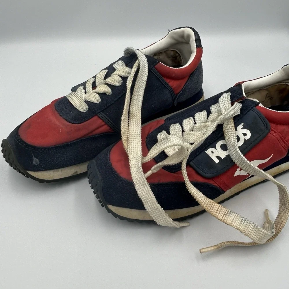 VINTAGE KangaROOS‎ Running Sneaker/Tennis Shoe Red/Blue Suede Women US 7